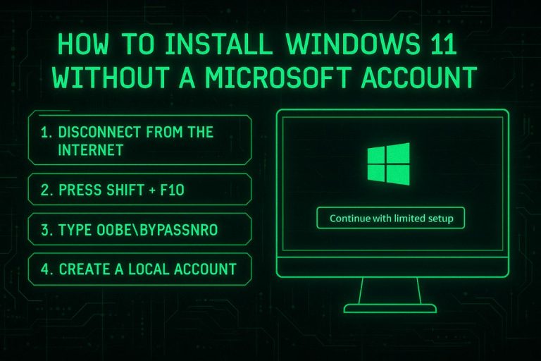 How to Install Windows 11 Without a Microsoft Account Step by Step