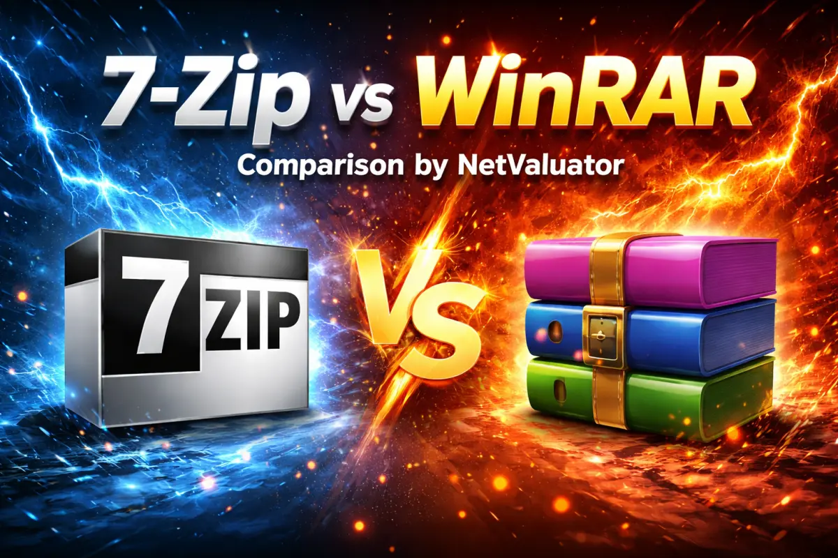 7-Zip vs WinRAR – Comparison by NetValuator